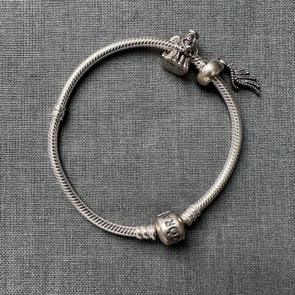 Pandora bracelet with two charms